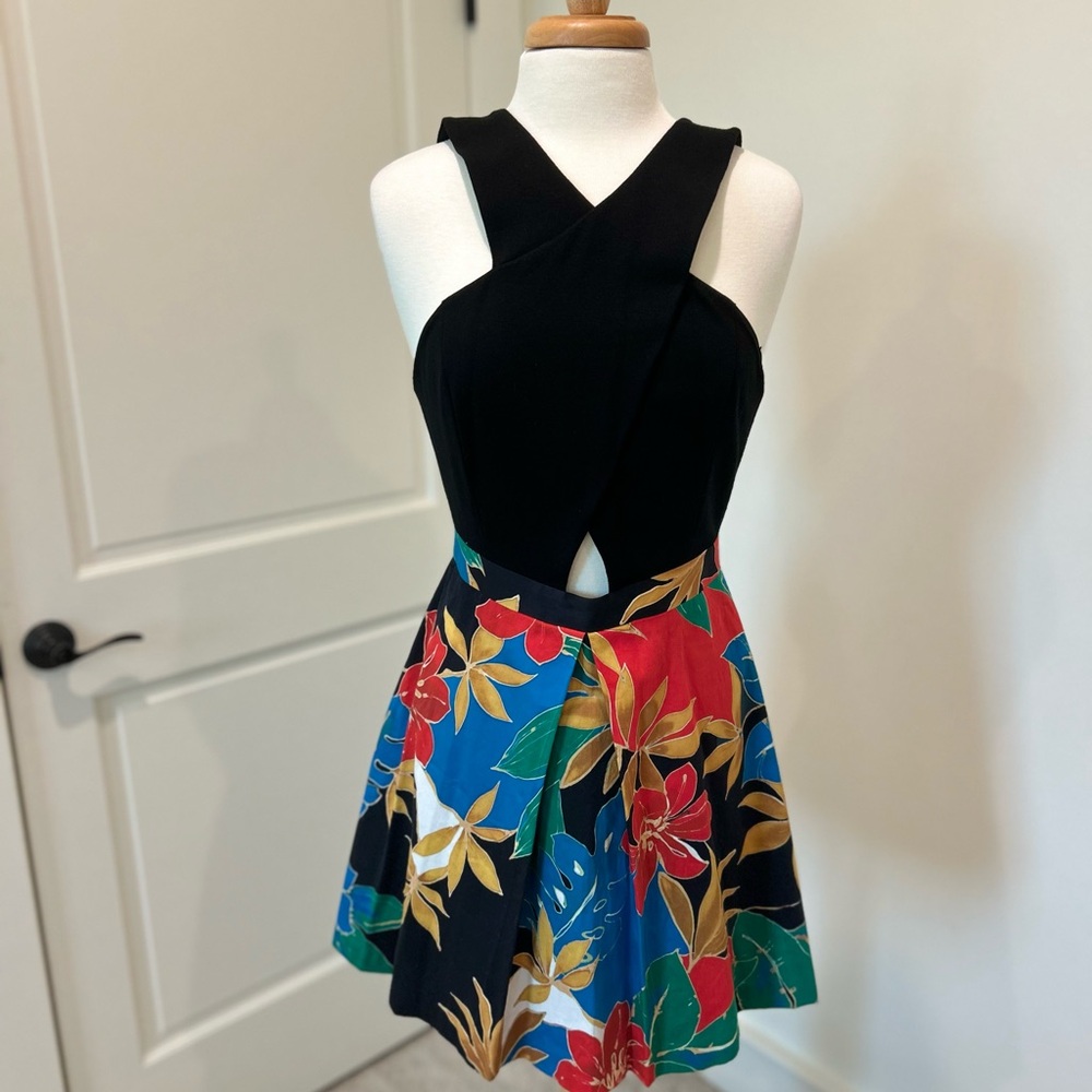 Alice & Olivia Jungle Hibiscus Mini Dress Size 8